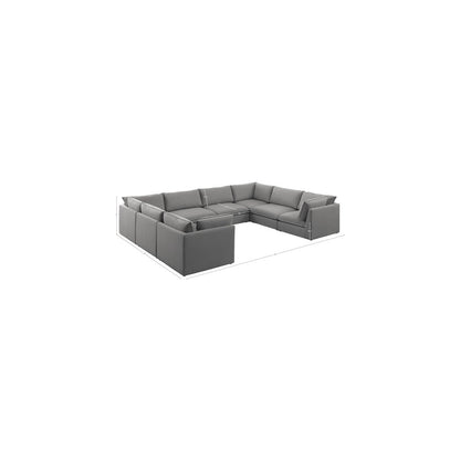 Mackenzie Grey Durable Linen Textured Modular Sectional