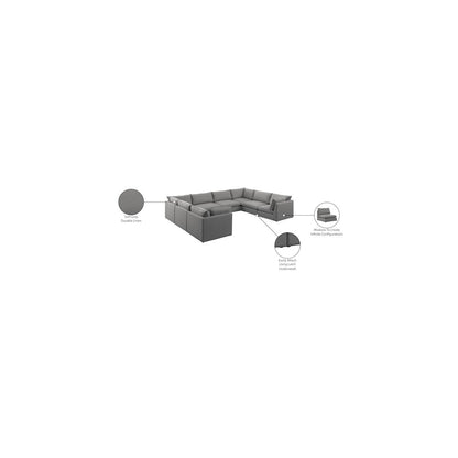 Mackenzie Grey Durable Linen Textured Modular Sectional