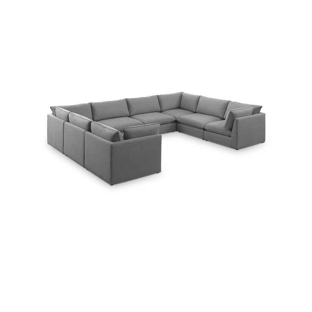 Mackenzie Grey Durable Linen Textured Modular Sectional