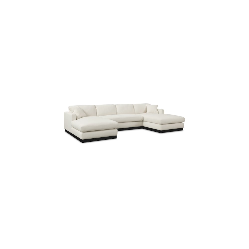Johanna Cream Linen Textured Fabric 3pc. Sectional