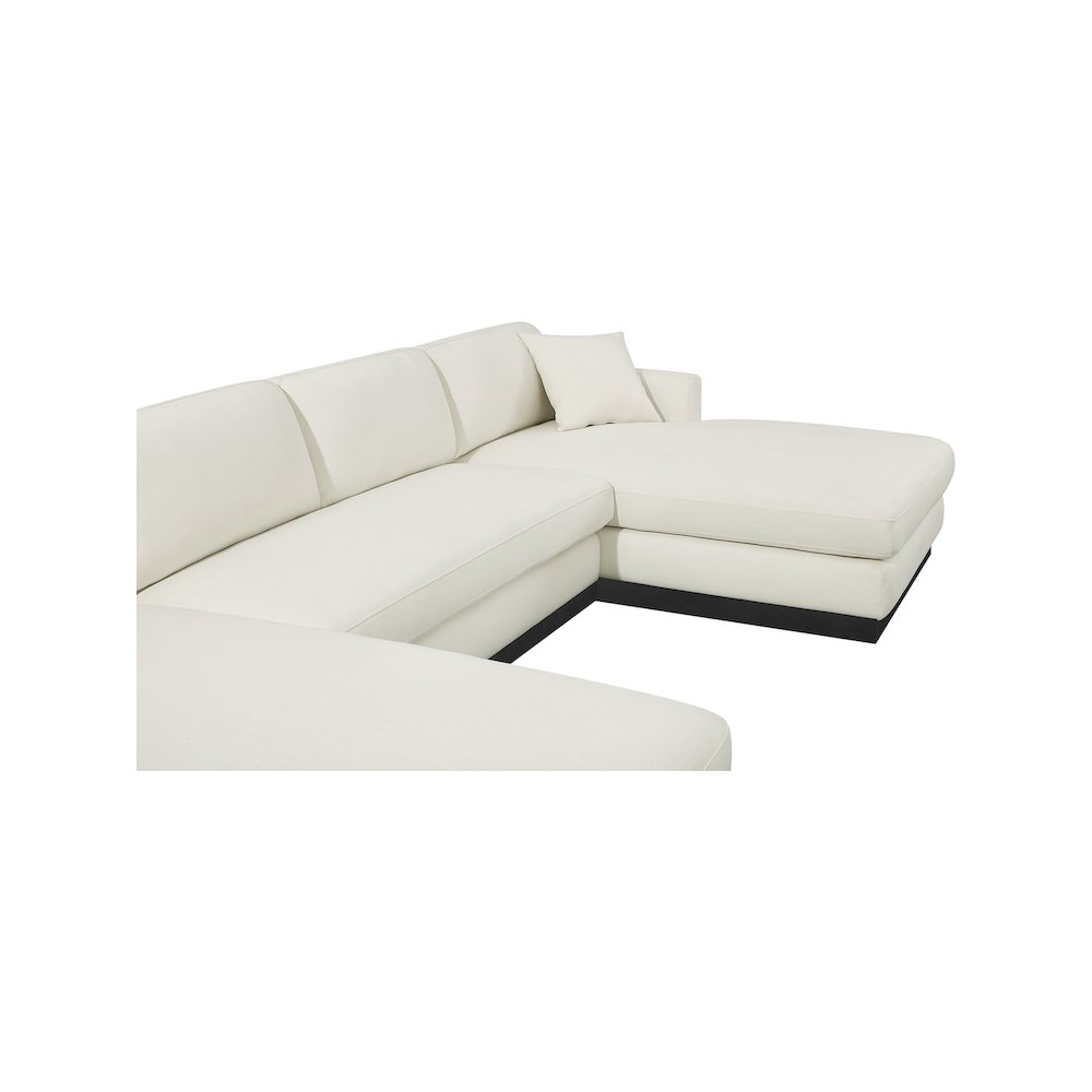 Johanna Cream Linen Textured Fabric 3pc. Sectional