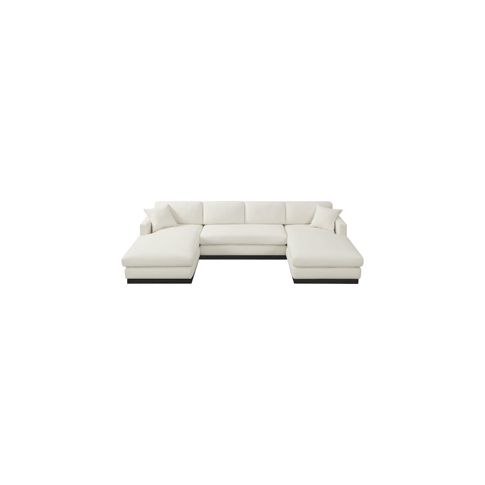 Johanna Cream Linen Textured Fabric 3pc. Sectional