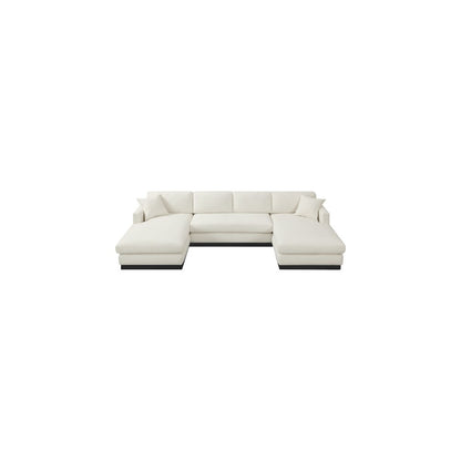 Johanna Cream Linen Textured Fabric 3pc. Sectional