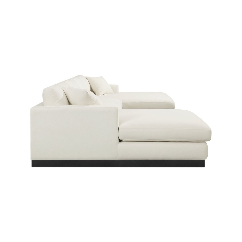 Johanna Cream Linen Textured Fabric 3pc. Sectional