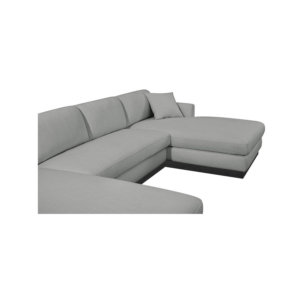 Johanna Grey Linen Textured Fabric 3pc. Sectional