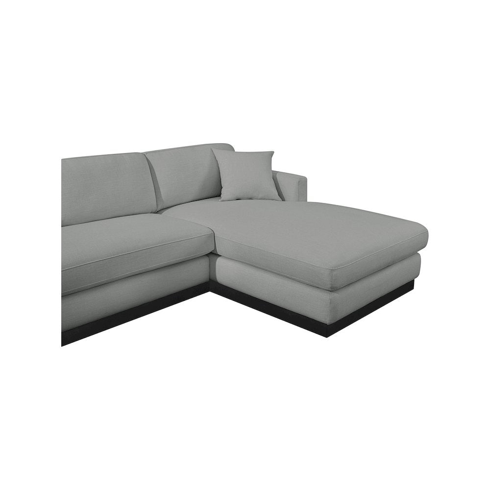 Johanna Grey Linen Textured Fabric 3pc. Sectional