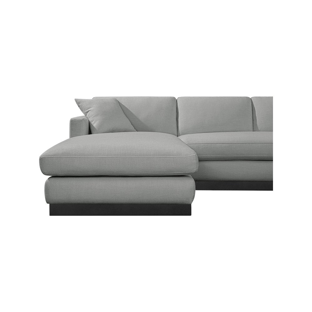 Johanna Grey Linen Textured Fabric 3pc. Sectional