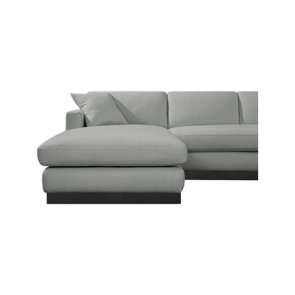 Johanna Grey Linen Textured Fabric 3pc. Sectional