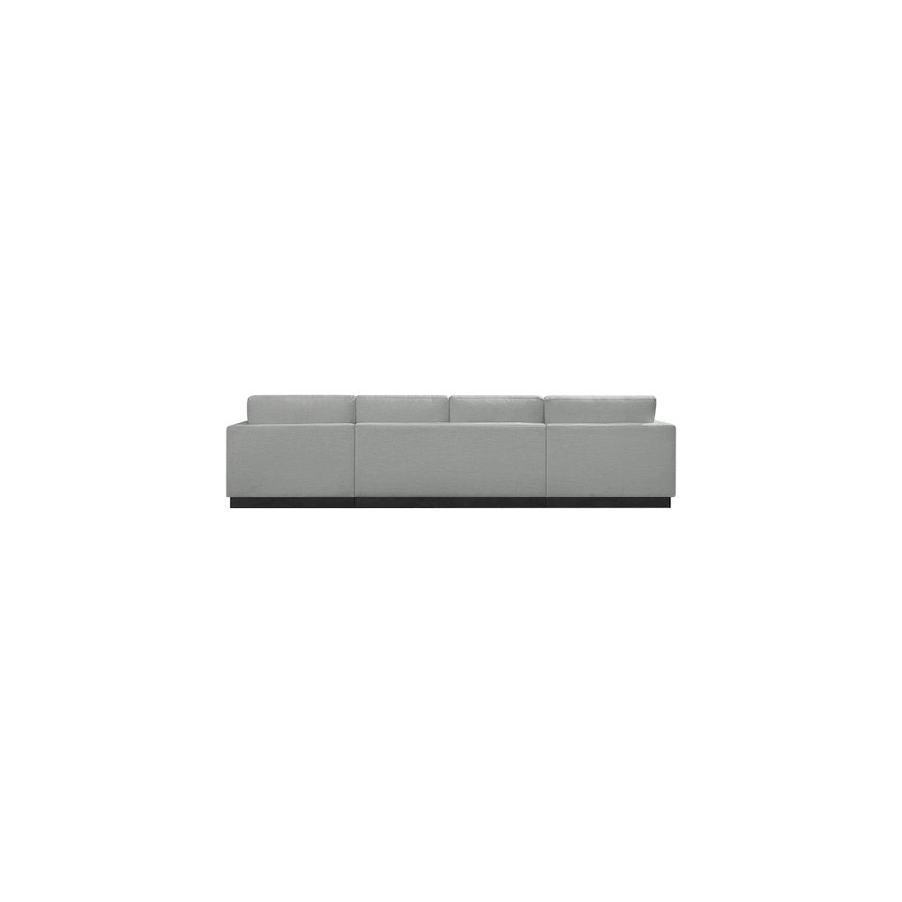 Johanna Grey Linen Textured Fabric 3pc. Sectional