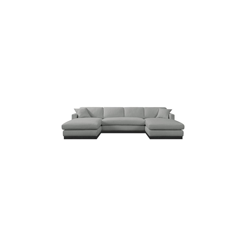 Johanna Grey Linen Textured Fabric 3pc. Sectional