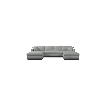 Johanna Grey Linen Textured Fabric 3pc. Sectional
