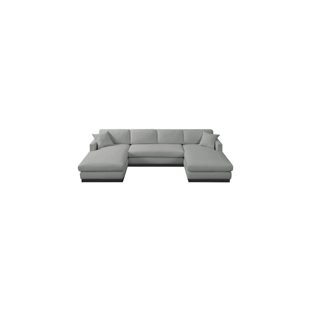 Johanna Grey Linen Textured Fabric 3pc. Sectional