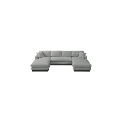 Johanna Grey Linen Textured Fabric 3pc. Sectional