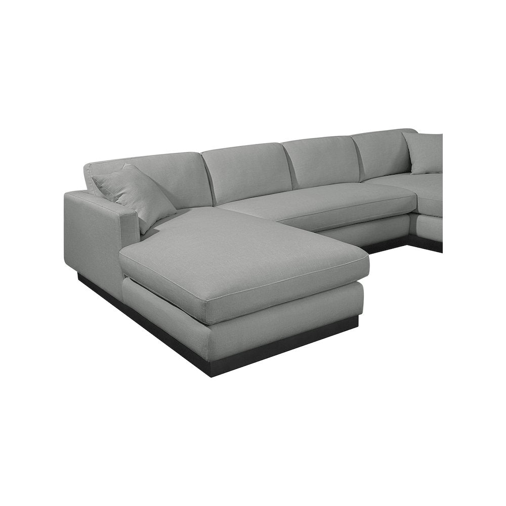Johanna Grey Linen Textured Fabric 3pc. Sectional