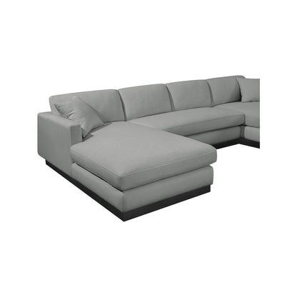 Johanna Grey Linen Textured Fabric 3pc. Sectional