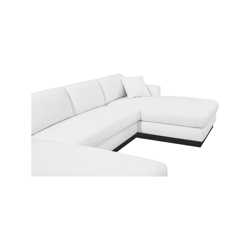 Johanna White Linen Textured Fabric 3pc. Sectional