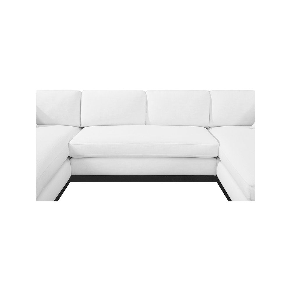 Johanna White Linen Textured Fabric 3pc. Sectional