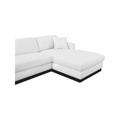 Johanna White Linen Textured Fabric 3pc. Sectional