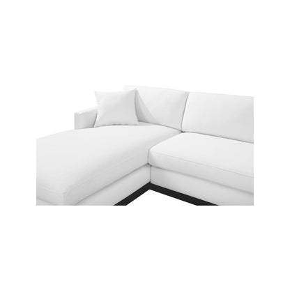 Johanna White Linen Textured Fabric 3pc. Sectional