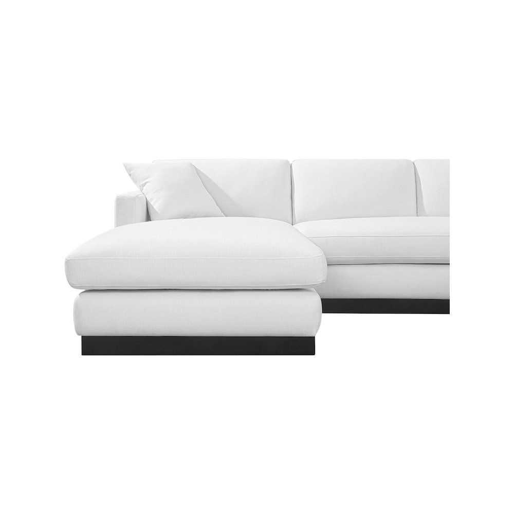 Johanna White Linen Textured Fabric 3pc. Sectional