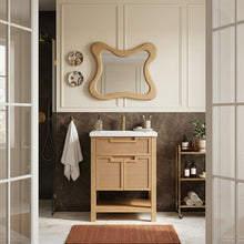 Soren 24" Natural Engineered Stone And Solid Wood Bathroom Vanity