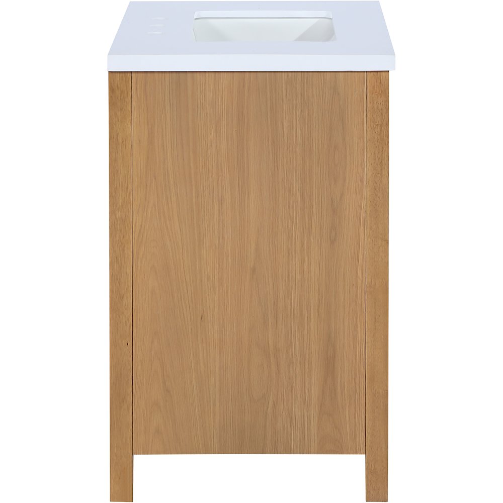 Soren 30" Natural Engineered Stone And Solid Wood Bathroom Vanity