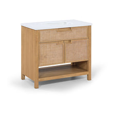 Soren 36" Natural Engineered Stone And Solid Wood Bathroom Vanity