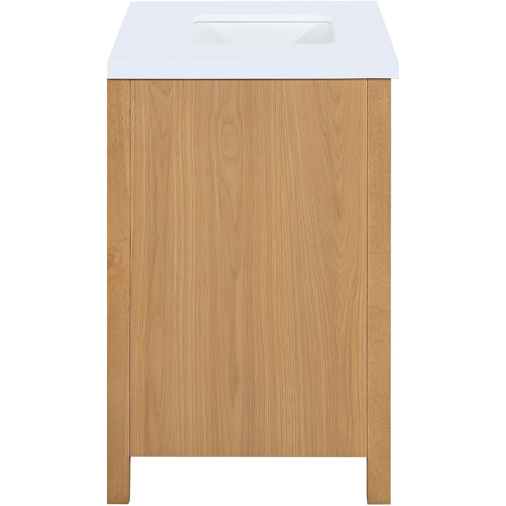 Soren 36" Natural Engineered Stone And Solid Wood Bathroom Vanity