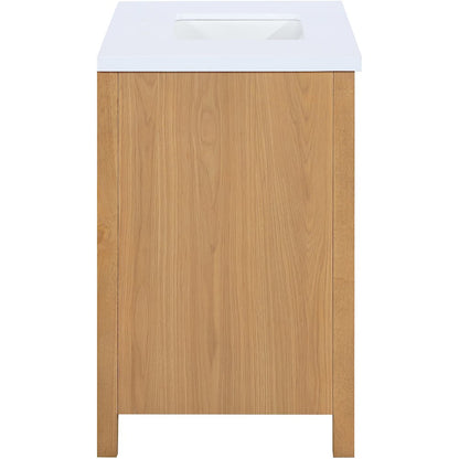 Soren 36" Natural Engineered Stone And Solid Wood Bathroom Vanity