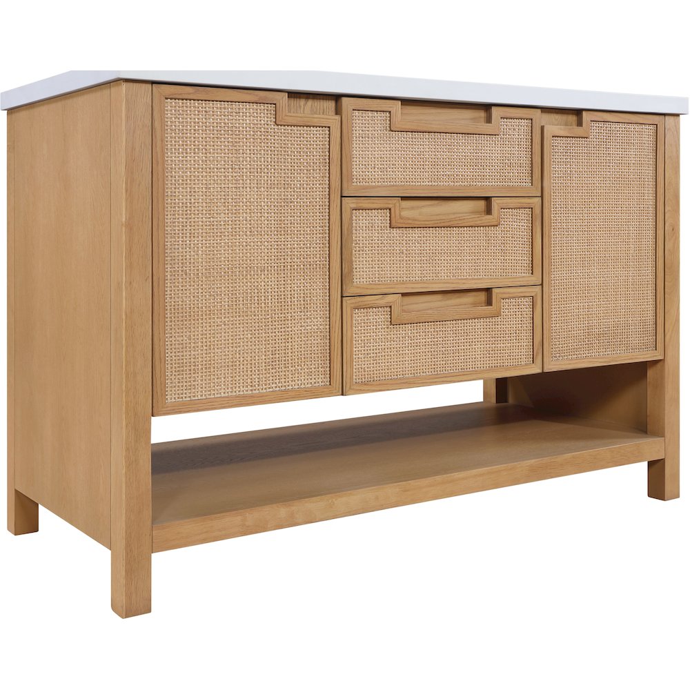 Soren 48" Natural Engineered Stone And Solid Wood Bathroom Vanity