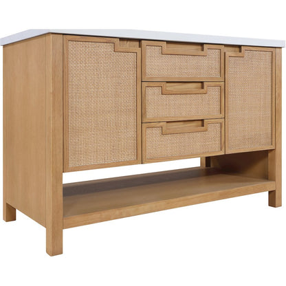 Soren 48" Natural Engineered Stone And Solid Wood Bathroom Vanity