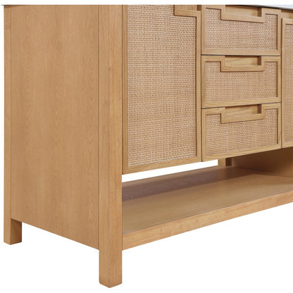 Soren 48" Natural Engineered Stone And Solid Wood Bathroom Vanity