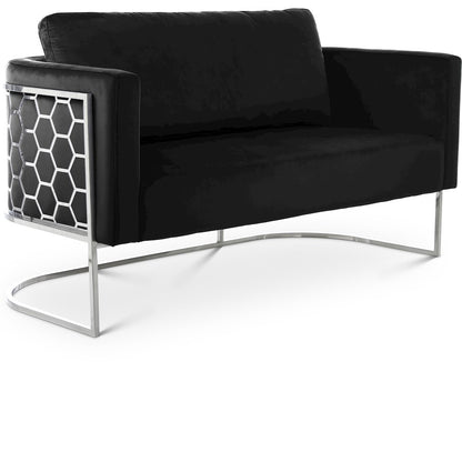 Casa Black Velvet Loveseat