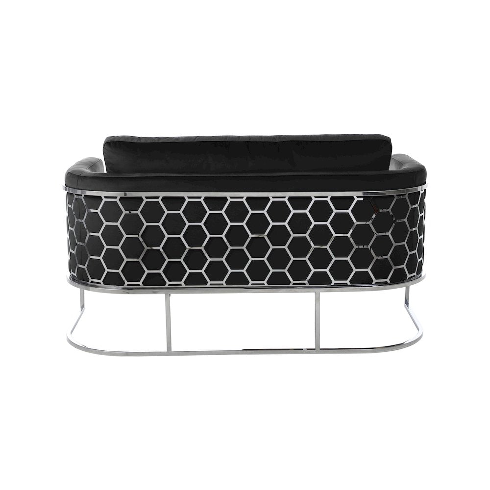 Casa Black Velvet Loveseat