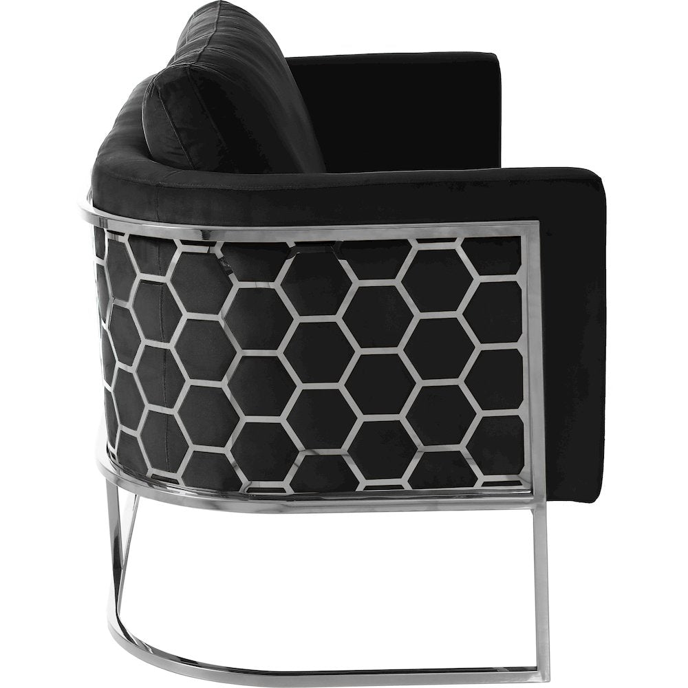 Casa Black Velvet Loveseat