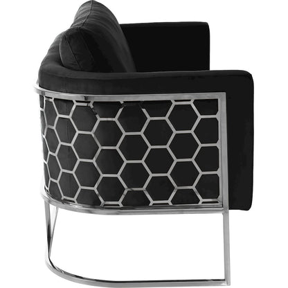 Casa Black Velvet Loveseat