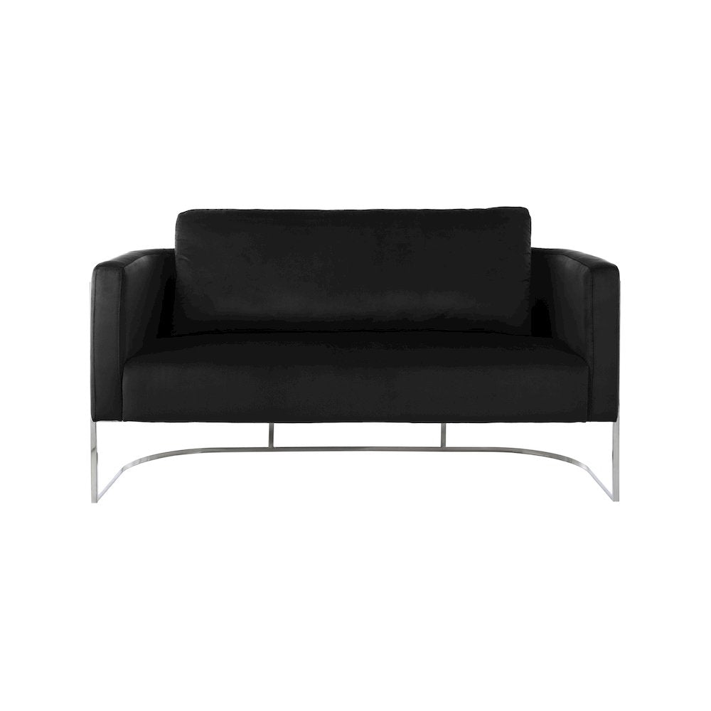 Casa Black Velvet Loveseat