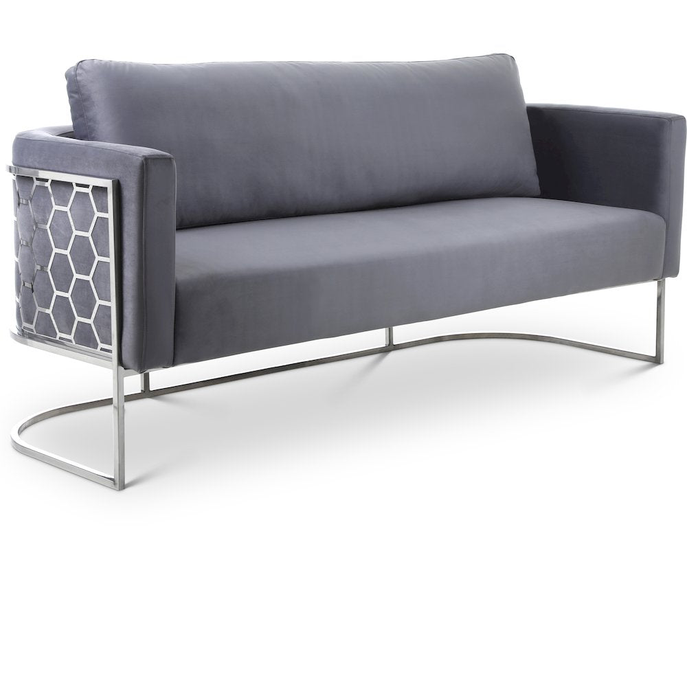 Casa Grey Velvet Sofa