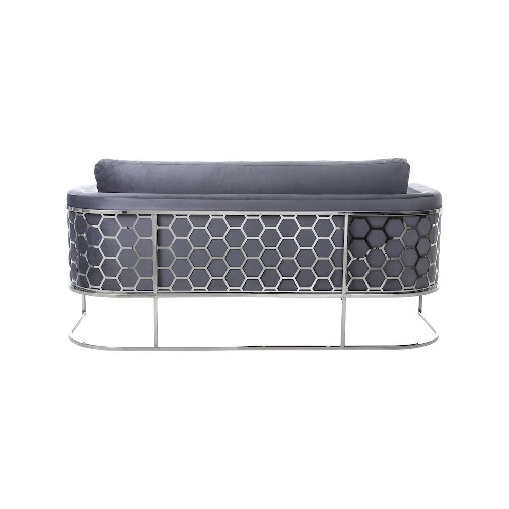 Casa Grey Velvet Sofa