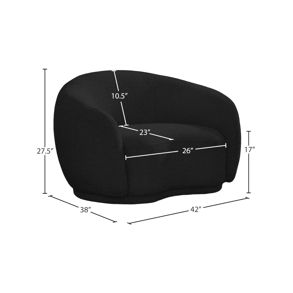 Hyde Black Boucle Fabric Chair