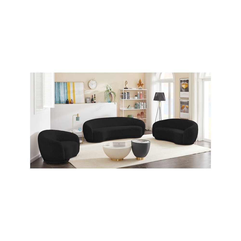 Hyde Black Boucle Fabric Chair