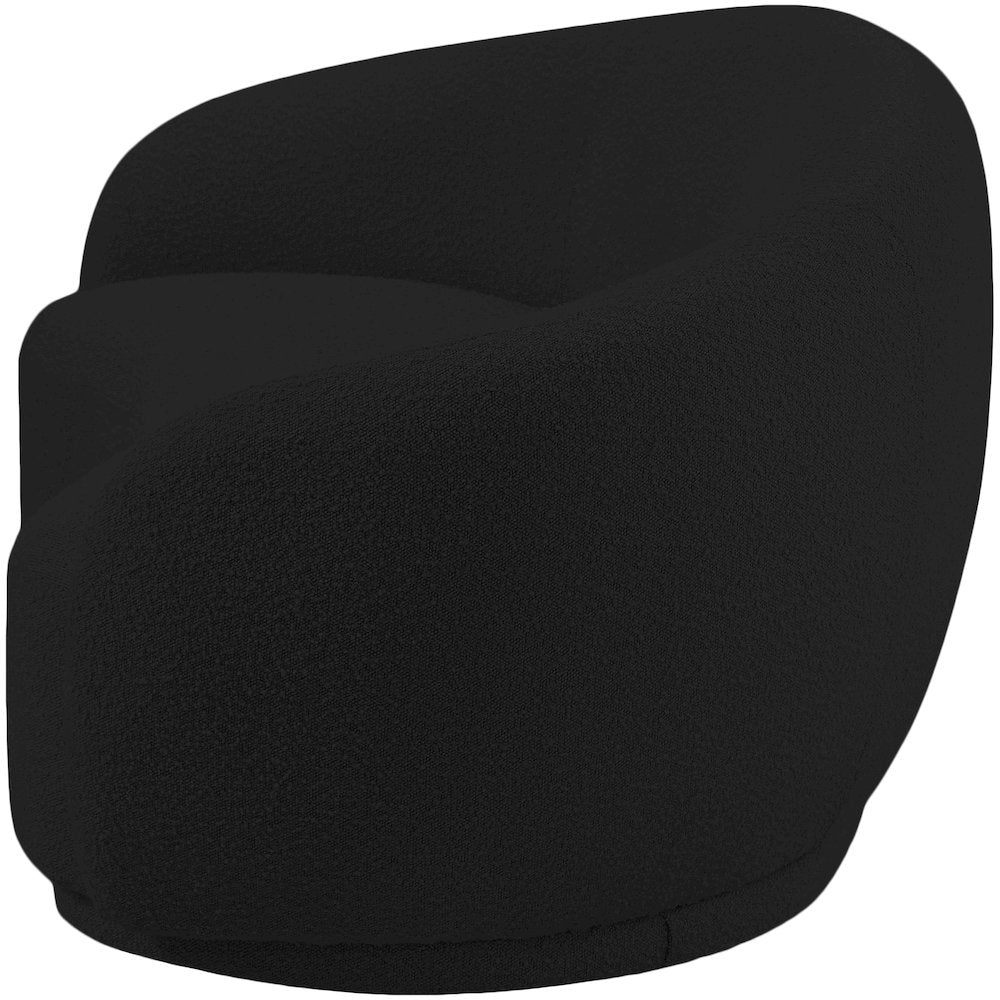 Hyde Black Boucle Fabric Loveseat