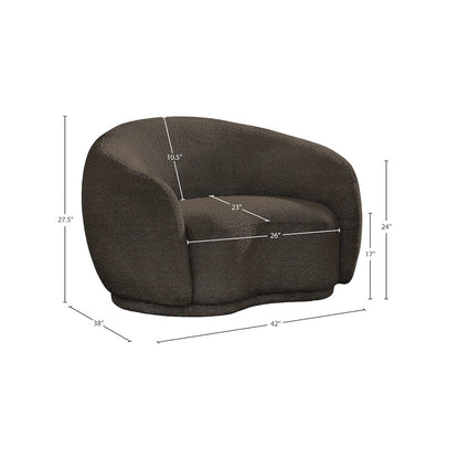 Hyde Brown Boucle Fabric Chair