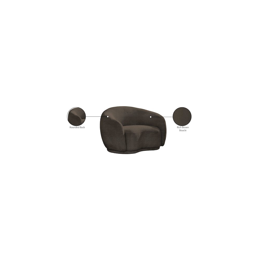 Hyde Brown Boucle Fabric Chair