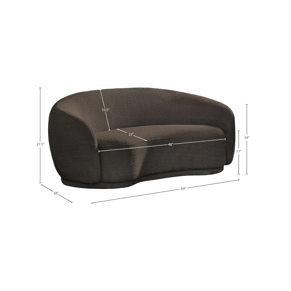 Hyde Brown Boucle Fabric Loveseat
