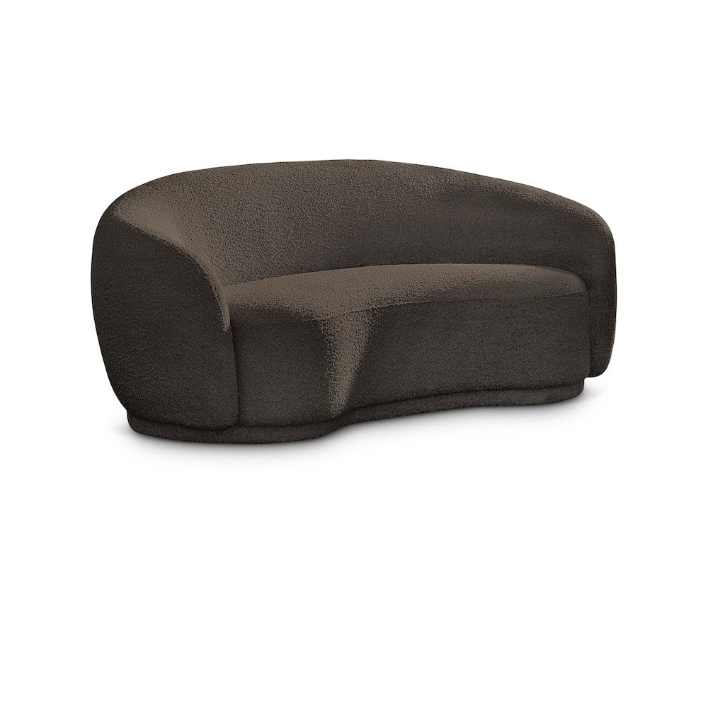 Hyde Brown Boucle Fabric Loveseat