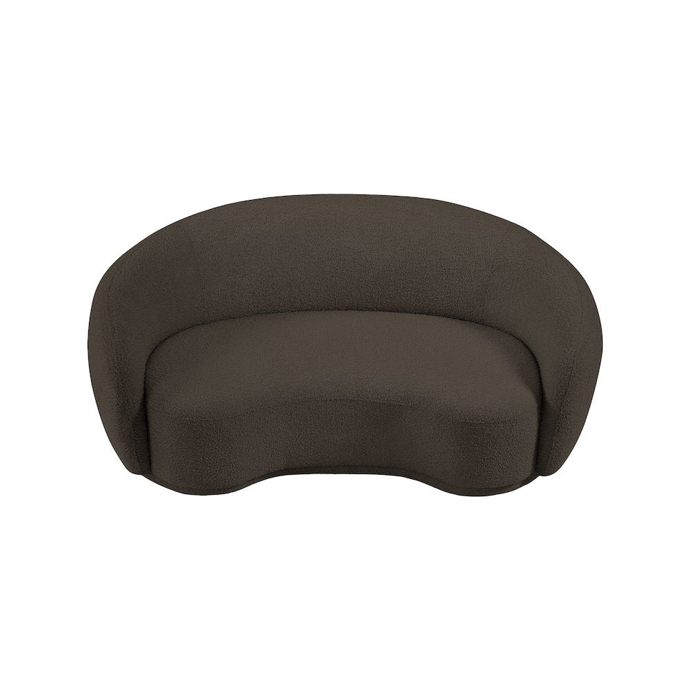 Hyde Brown Boucle Fabric Loveseat