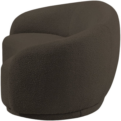 Hyde Brown Boucle Fabric Loveseat