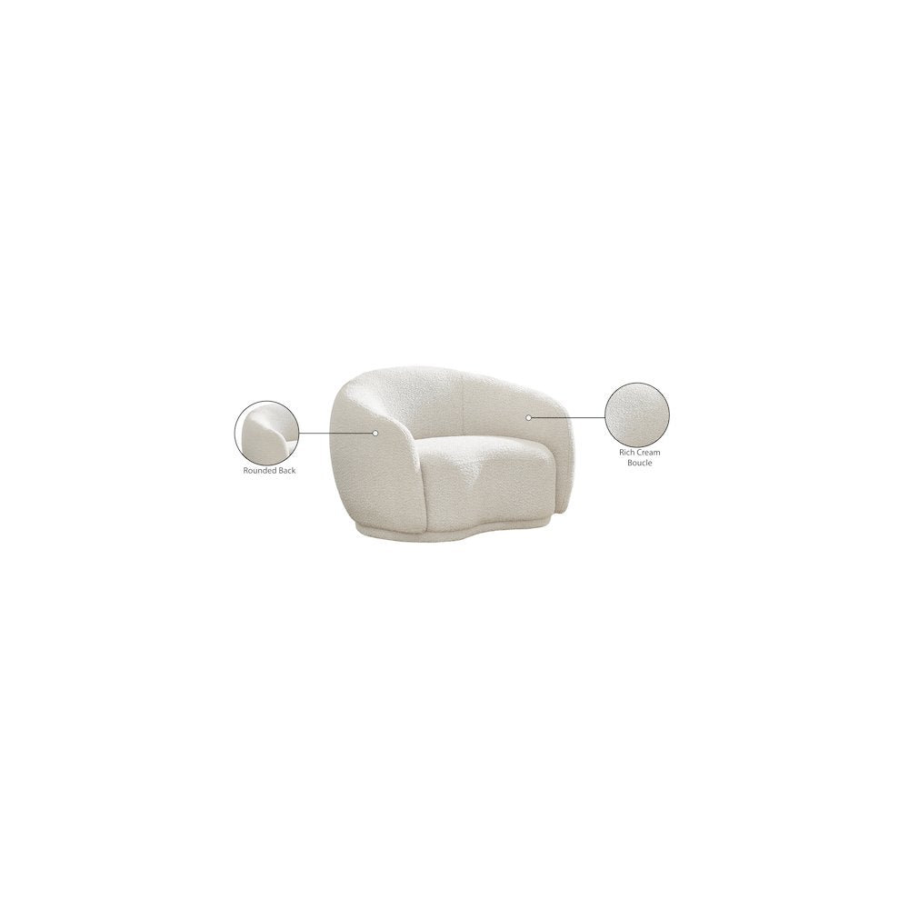 Hyde Cream Boucle Fabric Chair