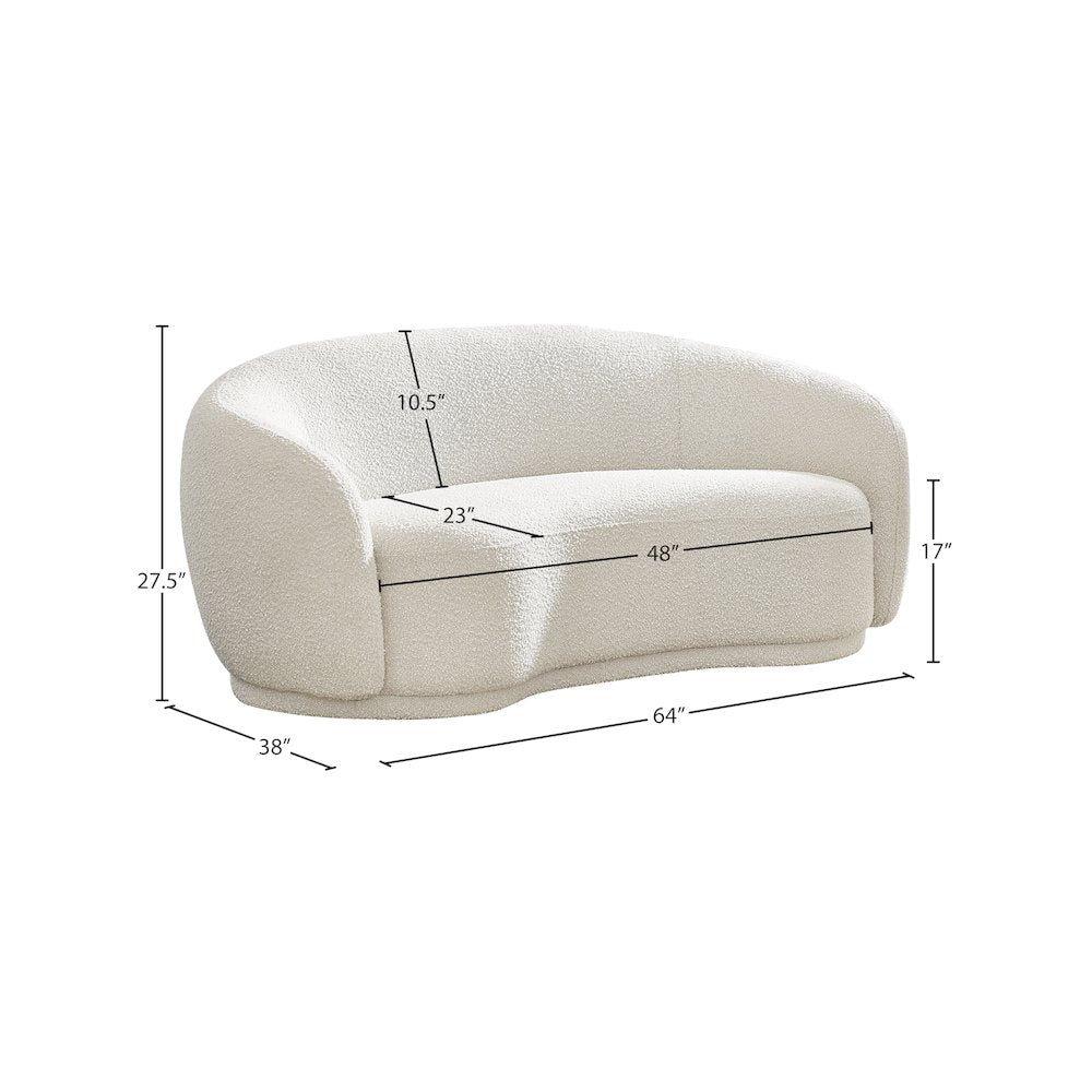 Hyde Cream Boucle Fabric Loveseat